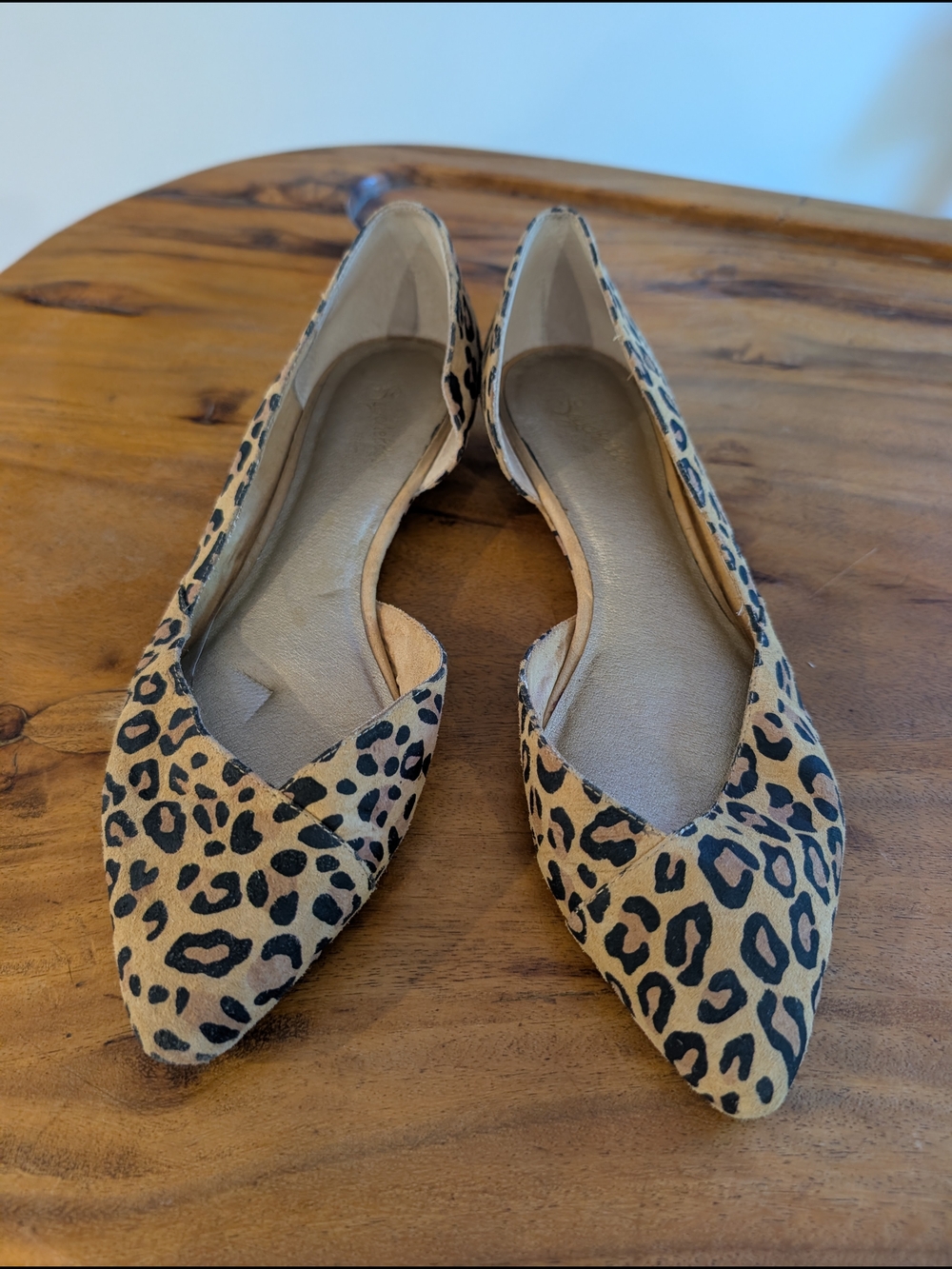 Seychelles Leopard-Print Pointed Toe Flats in Tan and Black